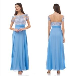 JS collections embroidered illusion gown size 8